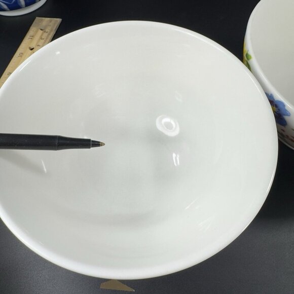 ANTHROPOLOGIE Ceramic Deep Dish Bowl Set 2 Dishes Bowls Flower Multicolor Pair - Picture 8 of 16